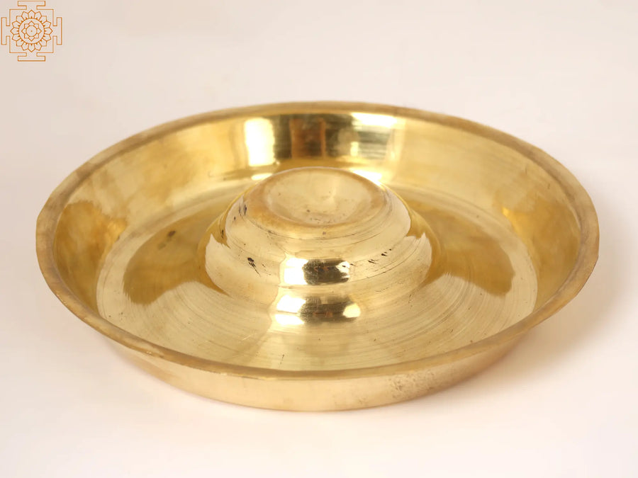 7" Brass Puja Diya Oil Lamp for Hindu Pooja