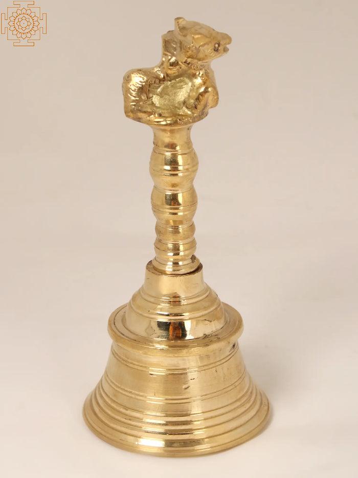 5" Small Ritual Nandi Bell in Brass