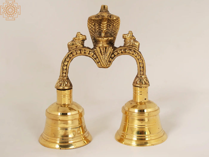 5" Shivalinga-Nandi Designer Bell in Brass MIV968