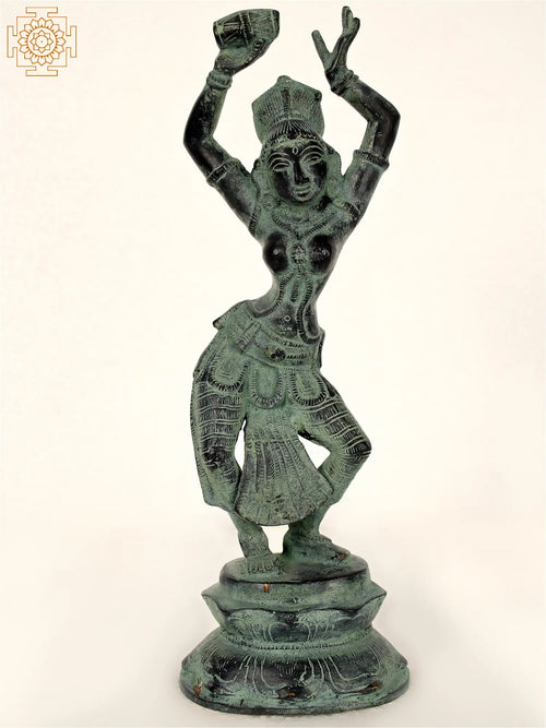 11" Dancing Apsara Brass Statue for Home Decor