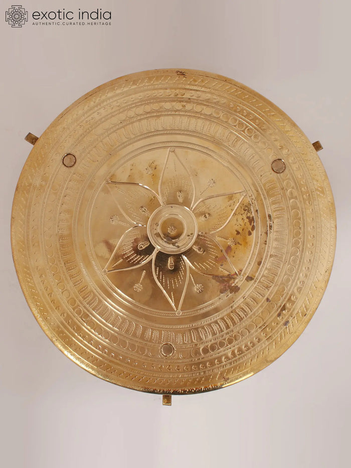 Flower Nakashi Chowki in Brass