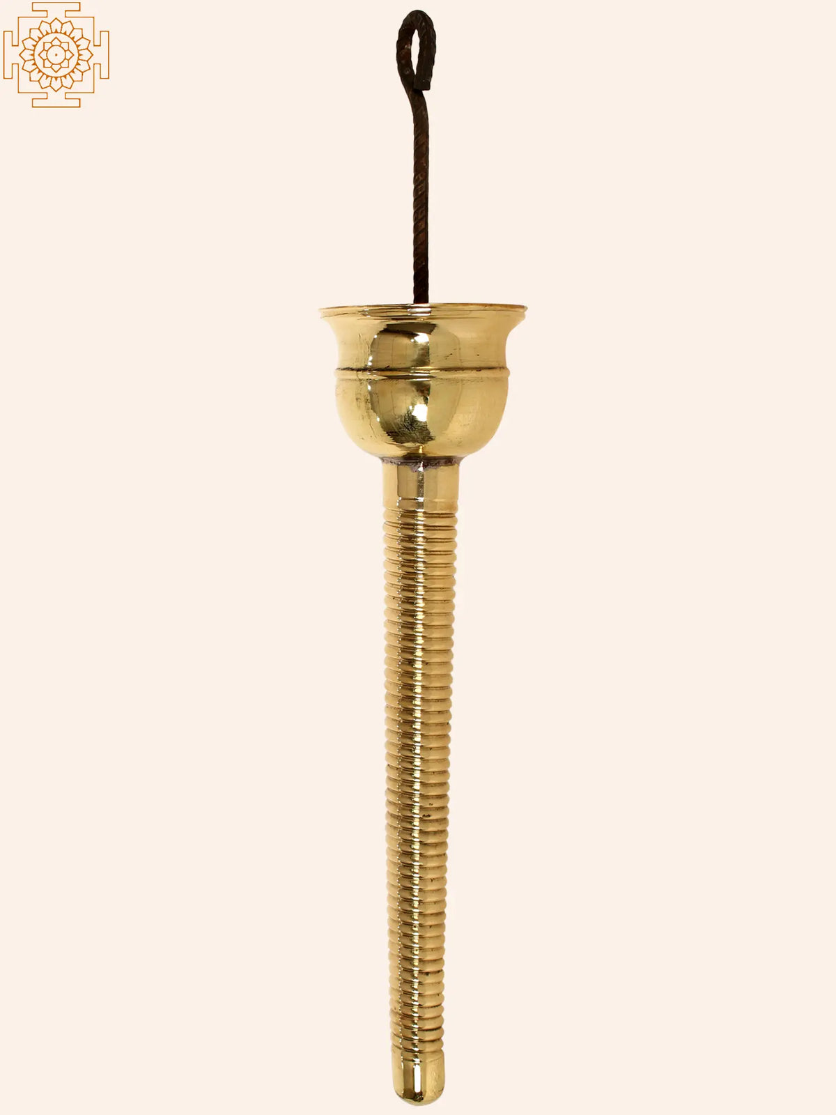 22" Brass Ceiling Oil Torch for Temples | Handmade | Made in India