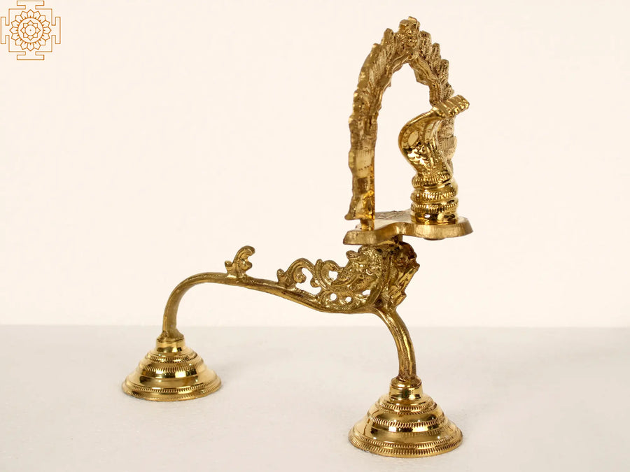 10" Five-Head Serpent Brass Incense Burner Handmade