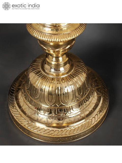 24" Lord Ganesha Lamp in Brass | Handmade | Made in India