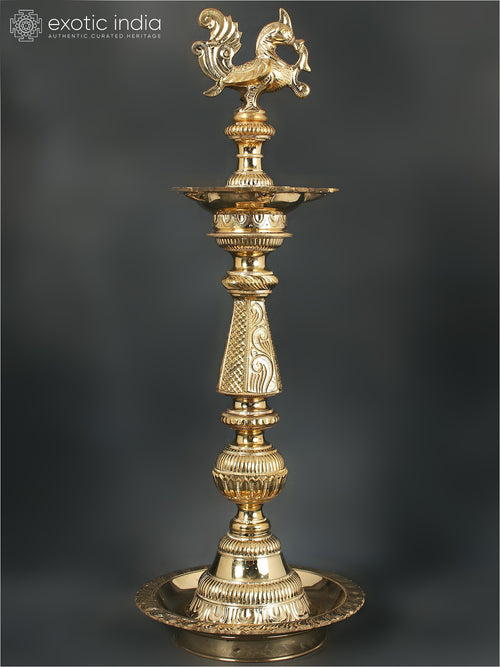 22" Superfine Brass Annam Peacock Lamp for Home Decor
