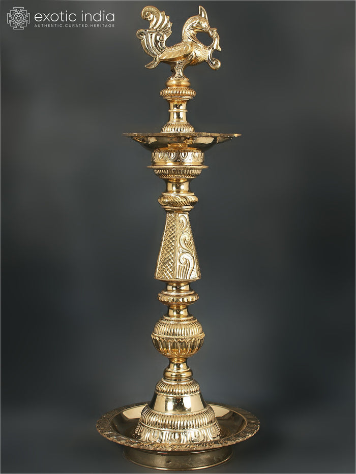 22" Superfine Brass Annam Peacock Lamp for Home Decor