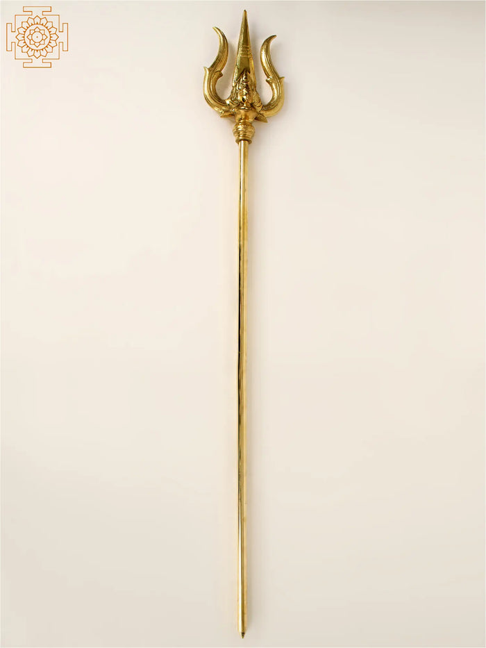 56" Large Size Lord Shiva's Trishul In Brass | Handmade | Made In India