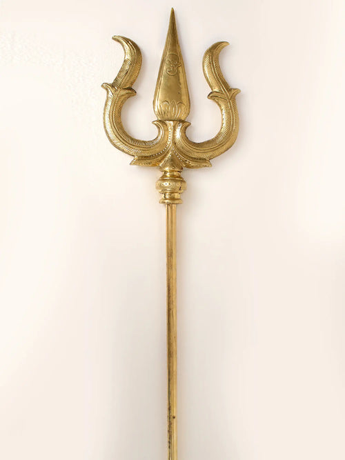 59" Large Brass Lord Shiva's Trident Handmade Statue
