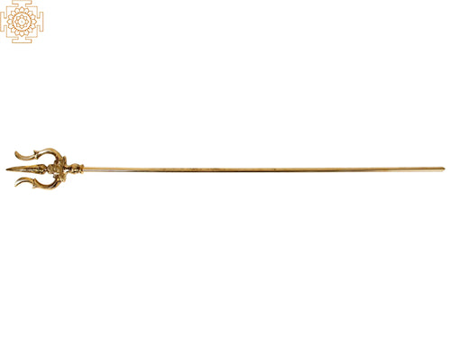 44" Large Lord Shiva's Trident Brass Sculpture Handmade