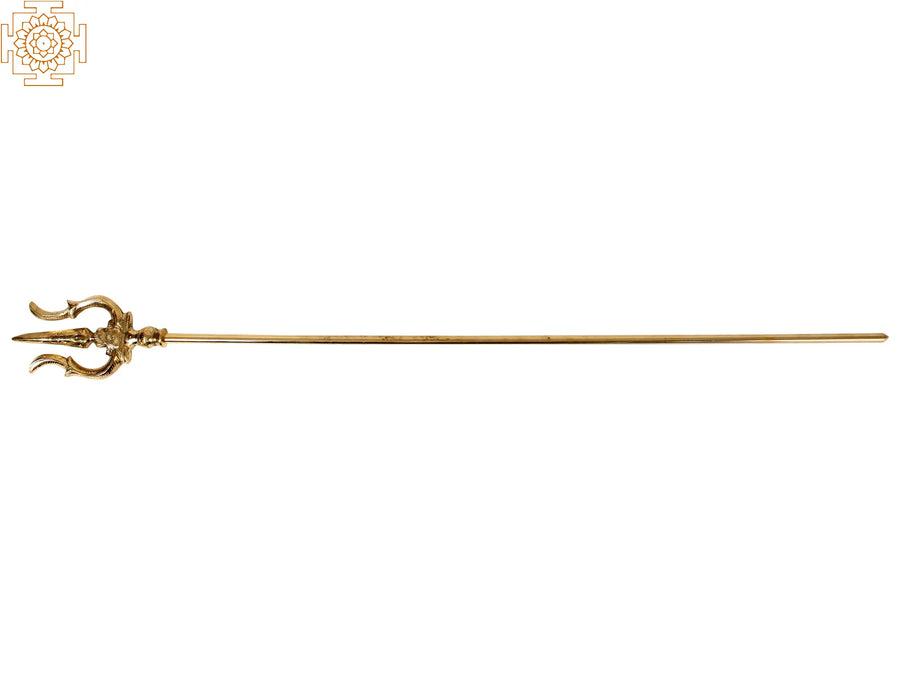 44" Large Lord Shiva's Trident Brass Sculpture Handmade