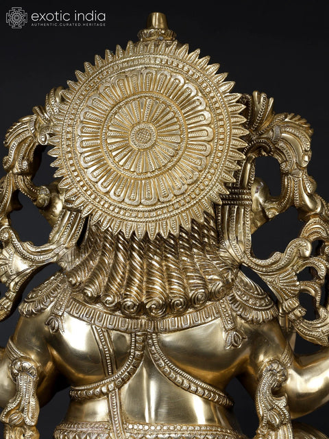 26" Chaturbhuja Lord Ganesha Brass Statue