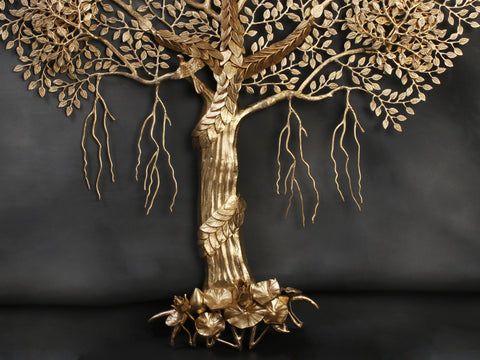 61" Large Brass Tree of Life with Perched Birds | Wall Hanging | Home Decor