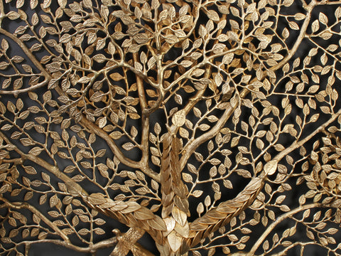 61" Large Brass Tree of Life with Perched Birds | Wall Hanging | Home Decor