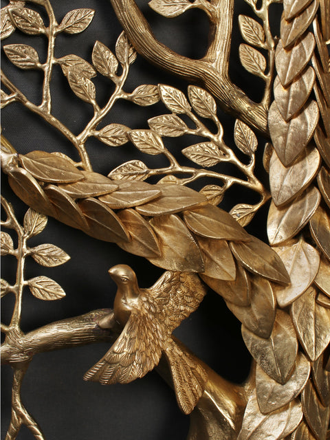 61" Large Brass Tree of Life with Perched Birds | Wall Hanging | Home Decor