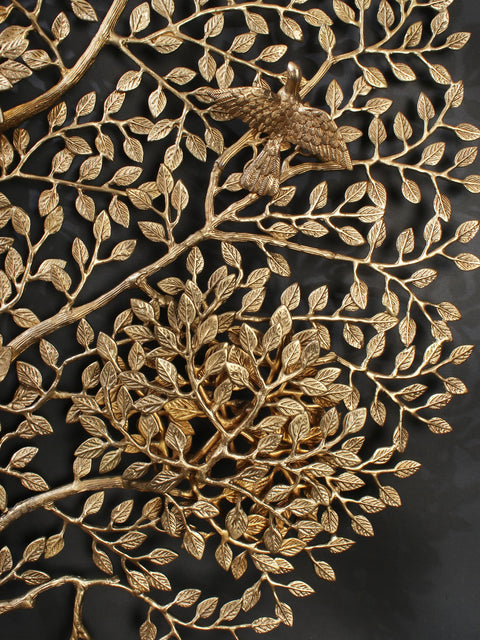 61" Large Brass Tree of Life with Perched Birds | Wall Hanging | Home Decor