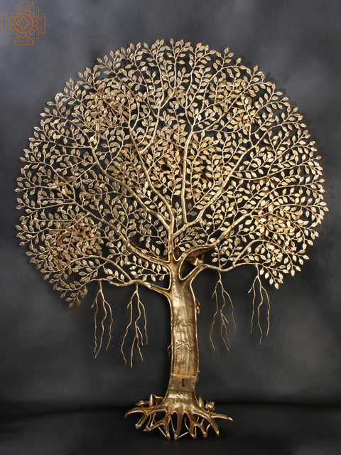 61" Large Brass Tree of Life with Perched Birds | Wall Hanging | Home Decor