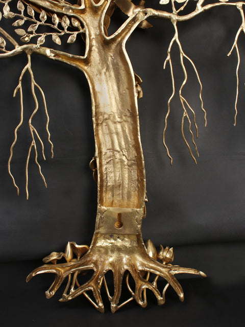 61" Large Brass Tree of Life with Perched Birds | Wall Hanging | Home Decor