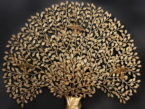 47" Large Wall Hanging Designer Tree of Life in Brass | Made In India