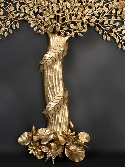 47" Large Wall Hanging Designer Tree of Life in Brass | Made In India
