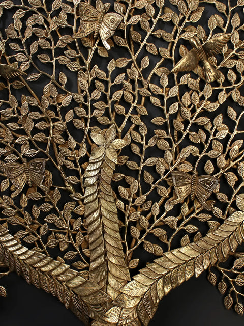 44" Large Brass Tree of Life with Roots | Wall Hanging