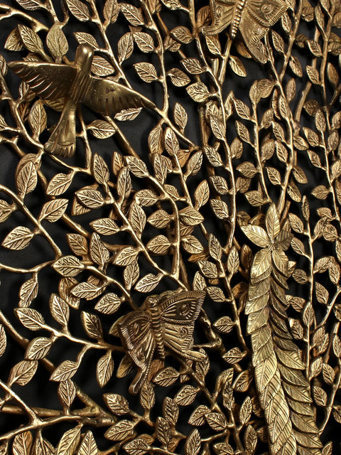 44" Large Brass Tree of Life with Roots | Wall Hanging
