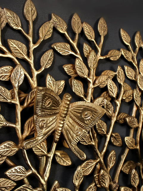 44" Large Brass Tree of Life with Roots | Wall Hanging