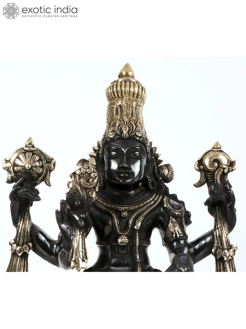 21" Lord Vishnu With Gada Standing On Pedestal