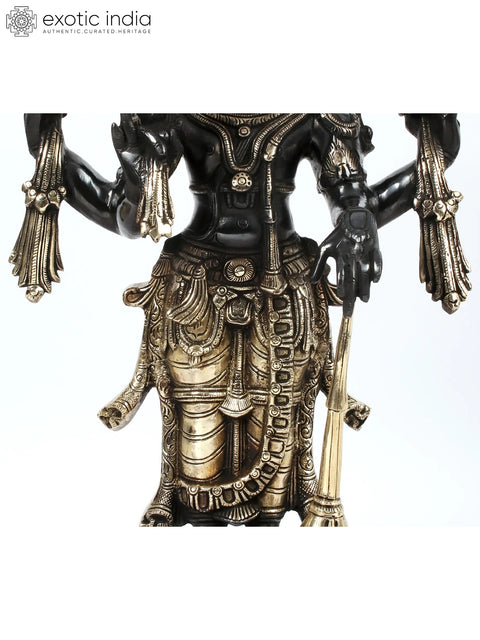 21" Lord Vishnu With Gada Standing On Pedestal