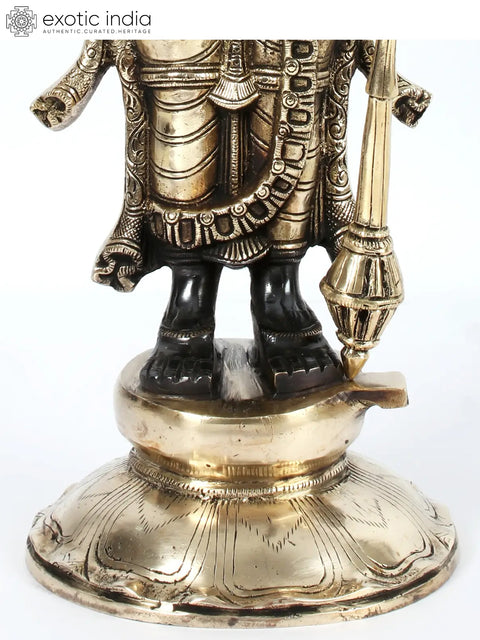 21" Lord Vishnu With Gada Standing On Pedestal