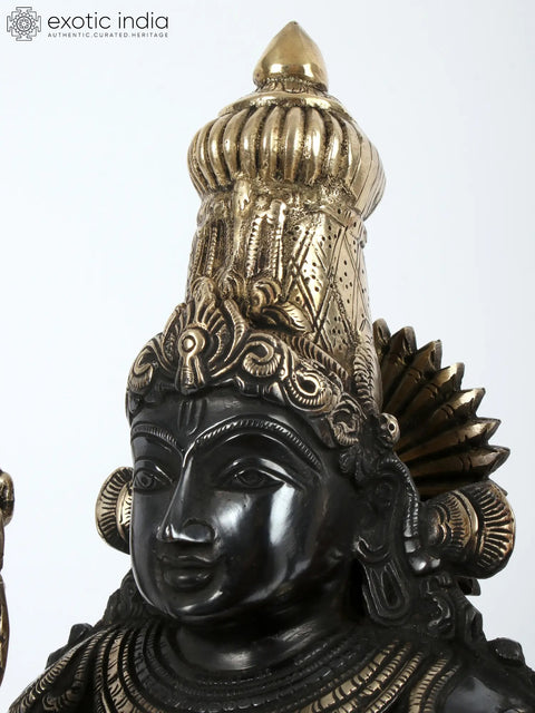 21" Lord Vishnu With Gada Standing On Pedestal