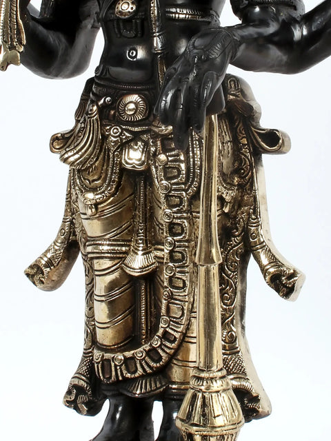 21" Lord Vishnu With Gada Standing On Pedestal