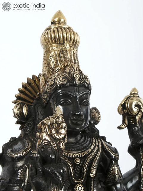 21" Lord Vishnu With Gada Standing On Pedestal