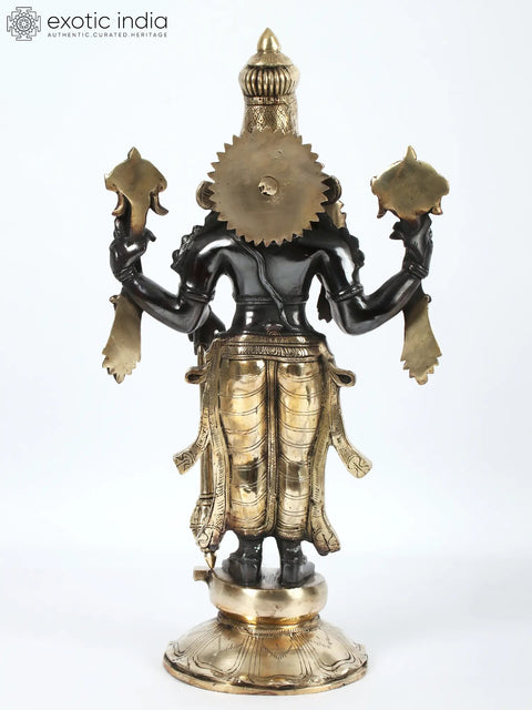 21" Lord Vishnu With Gada Standing On Pedestal