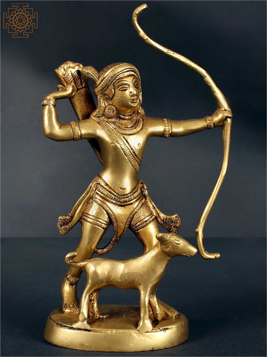7" Kirateshwar Brass Statue - Lord Shiva's Avatar Idol