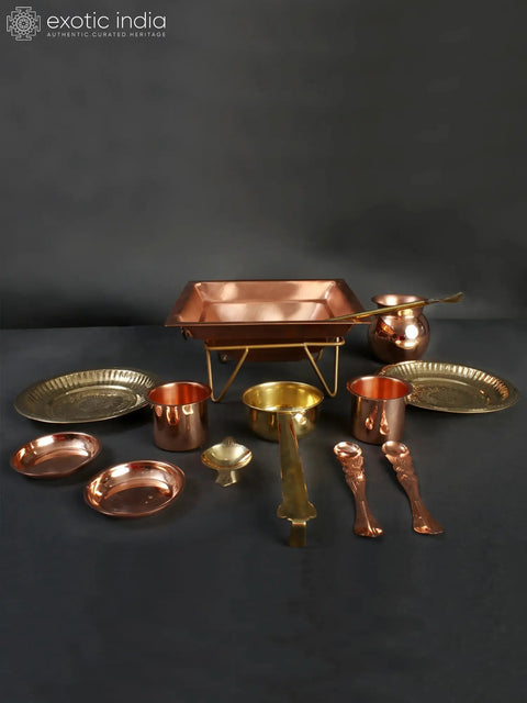 Hindu Ritual Agnihotra Set | Copper and Brass