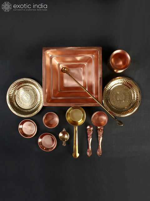Hindu Ritual Agnihotra Set | Copper and Brass