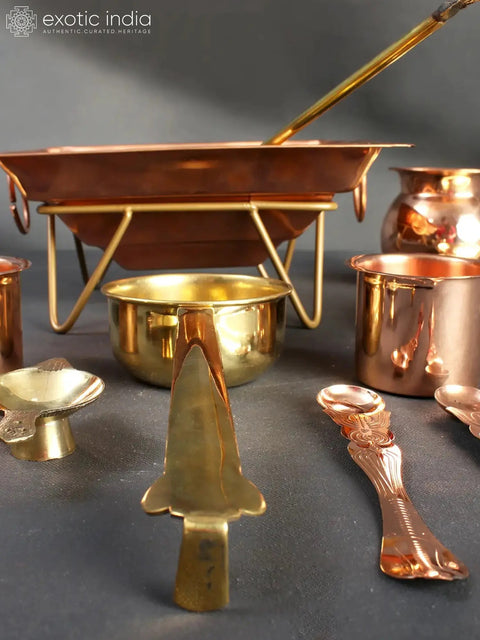 Hindu Ritual Agnihotra Set | Copper and Brass