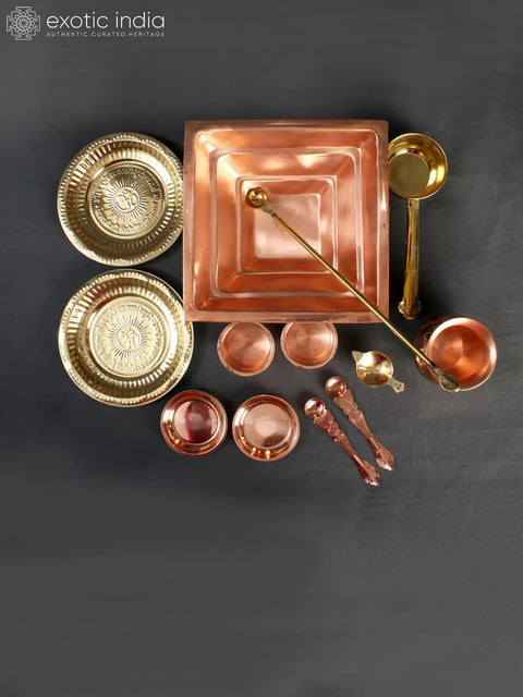 Hindu Ritual Agnihotra Set | Copper and Brass