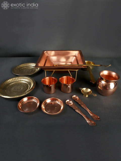 Hindu Ritual Agnihotra Set | Copper and Brass
