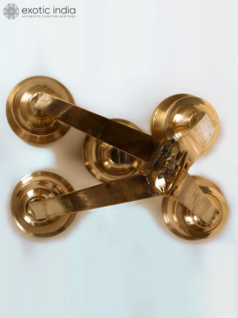 13" Brass Five Ritual Hanging Bells in One
