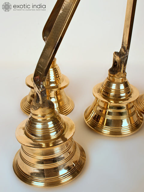 13" Brass Five Ritual Hanging Bells in One