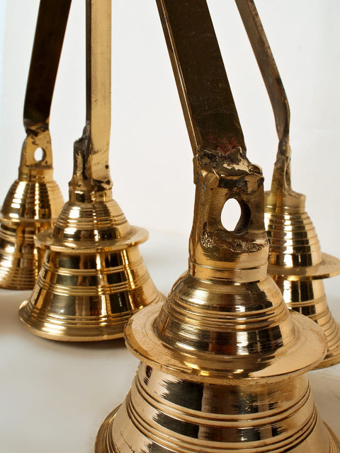 13" Brass Five Ritual Hanging Bells in One