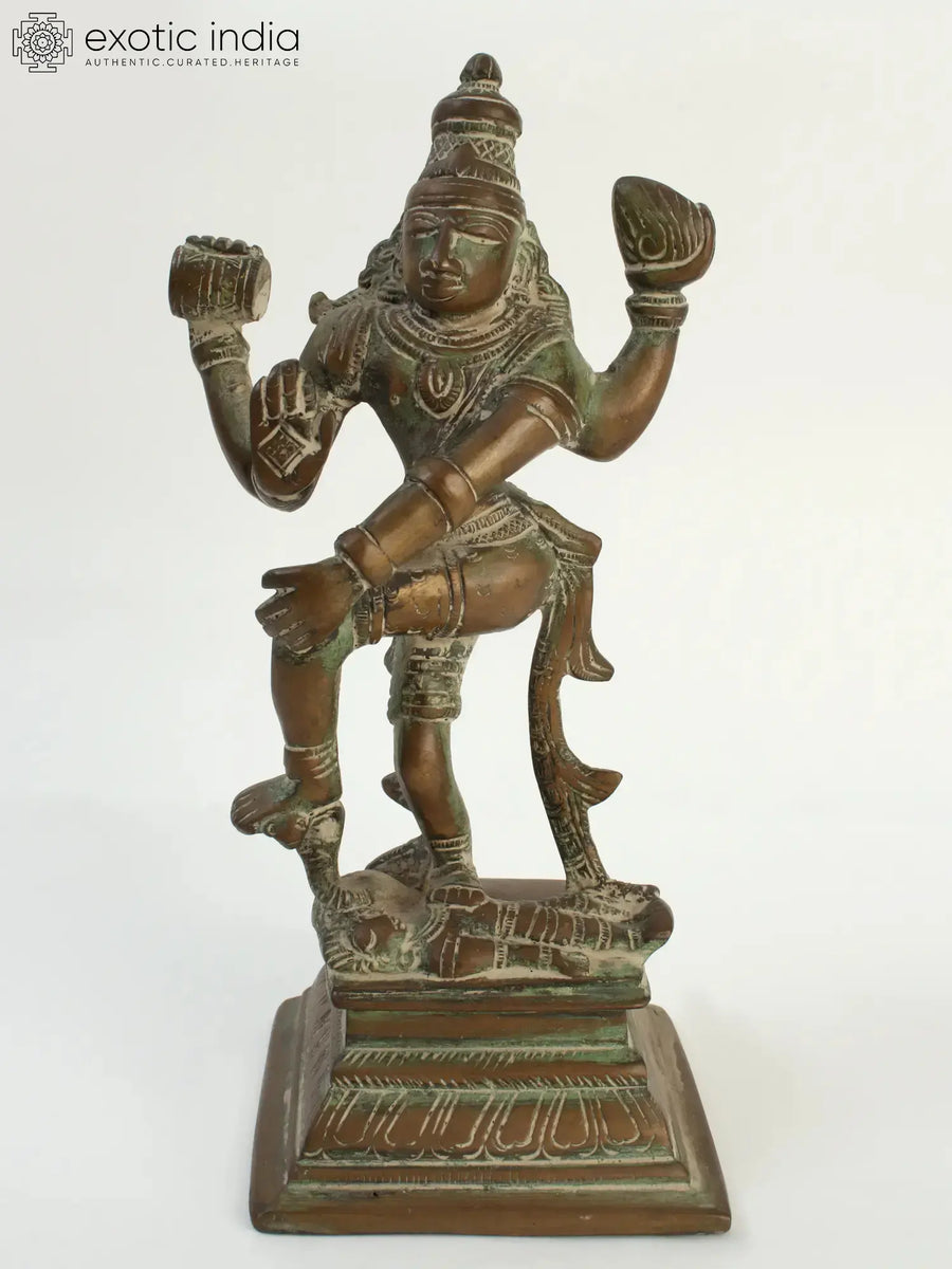 7" Hindu God Shiva Tandava Brass Statue