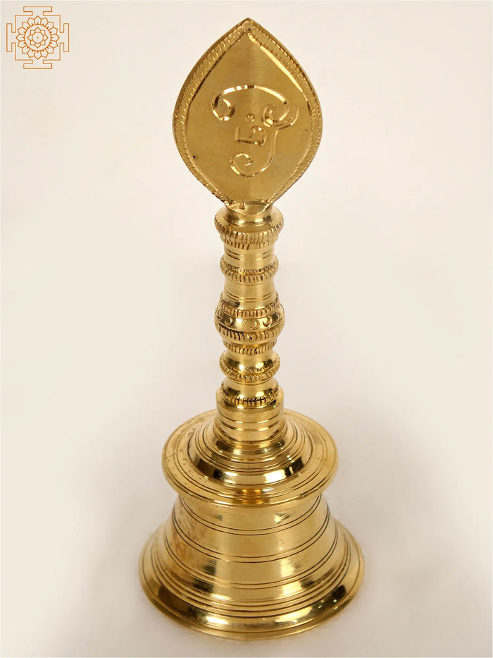 Vel Bell with Tamil Om and Shiva Tilak | Brass with Bronze