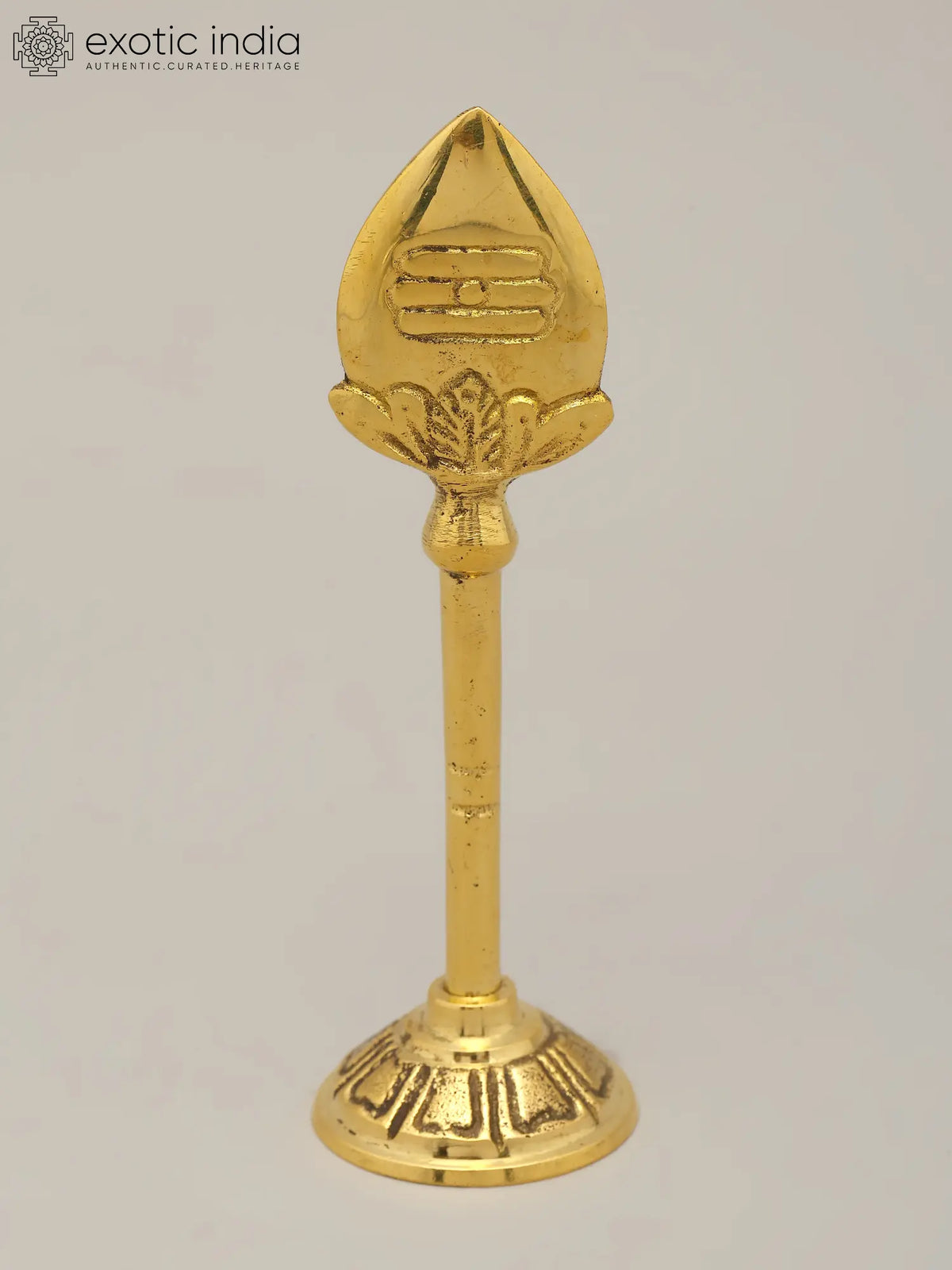4" Brass Murugan Vel with Tamil Om and Shiva Tilak