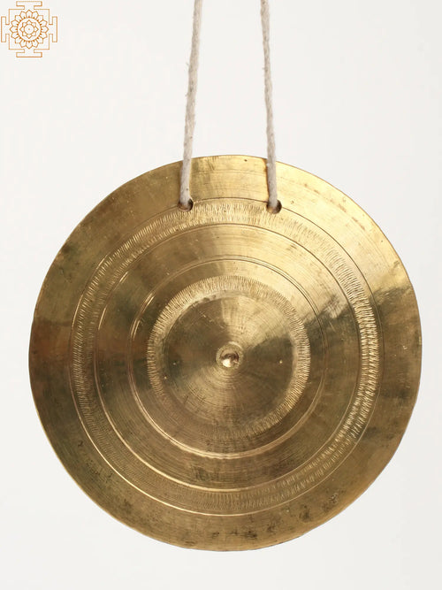 Flat Bronze Gong Statue Traditional Musical Instrument Handmade