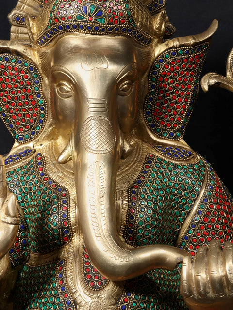 23'' Four Hand Ganesha | Fine Stone Work
