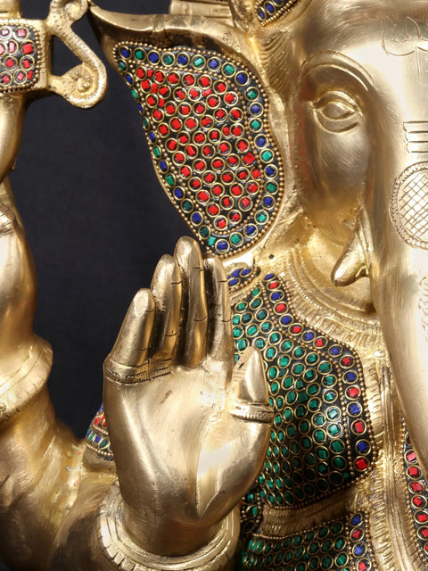 23'' Four Hand Ganesha | Fine Stone Work