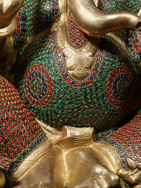 23'' Four Hand Ganesha | Fine Stone Work