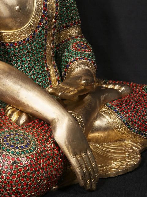 20'' Buddhist Deity Buddha In Bhumisparsha Mudra | Fine Stone Work